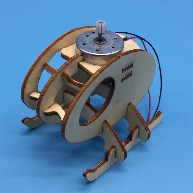 Bộ Lắp Ráp Mô Hình Máy Bay Trực Thăng Bằng Gỗ Chạy Bằng Năng Lượng Mặt Trời 3d