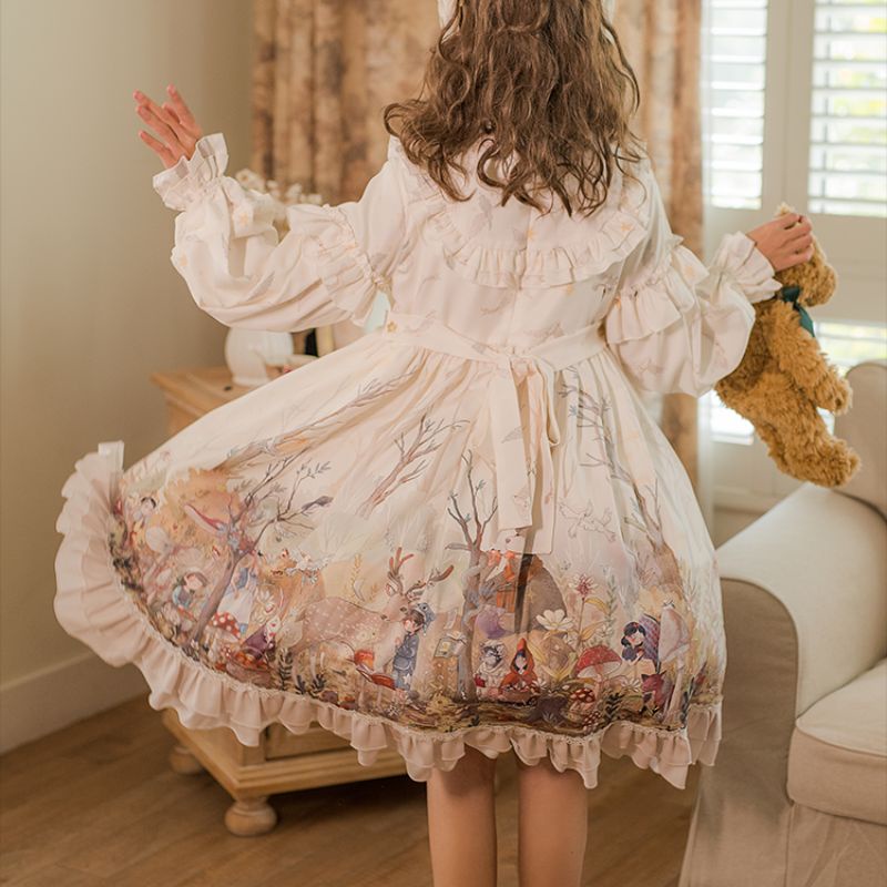 Váy lolita trắng công chúa mùa đông