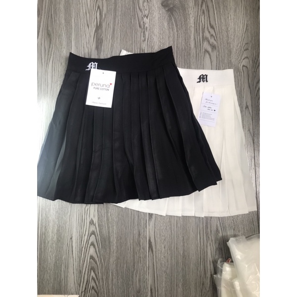 Chân váy xếp ly phong cách âu mỹ❤GIẢM 30%❤️Chân váy tennis trắng đen trơn ngắn nữ họa tiết thêu | BigBuy360 - bigbuy360.vn
