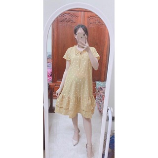 A Đầm Bầu (Váy Bầu ) Chấm Đuôi cá Tầng siêu xinh