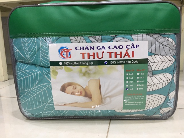 Bộ drap hàn quốc 100% cotton m8+m6 hàng siêu thị(ôm dây khoá )