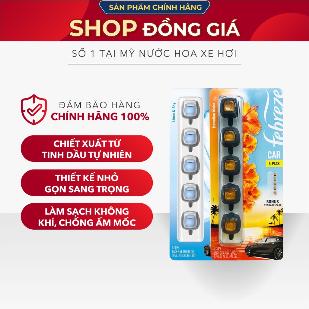 Kẹp Cửa Gió Điều Hòa Xe Hơi Febreze Car Vent Air Freshener Của Costco Mỹ