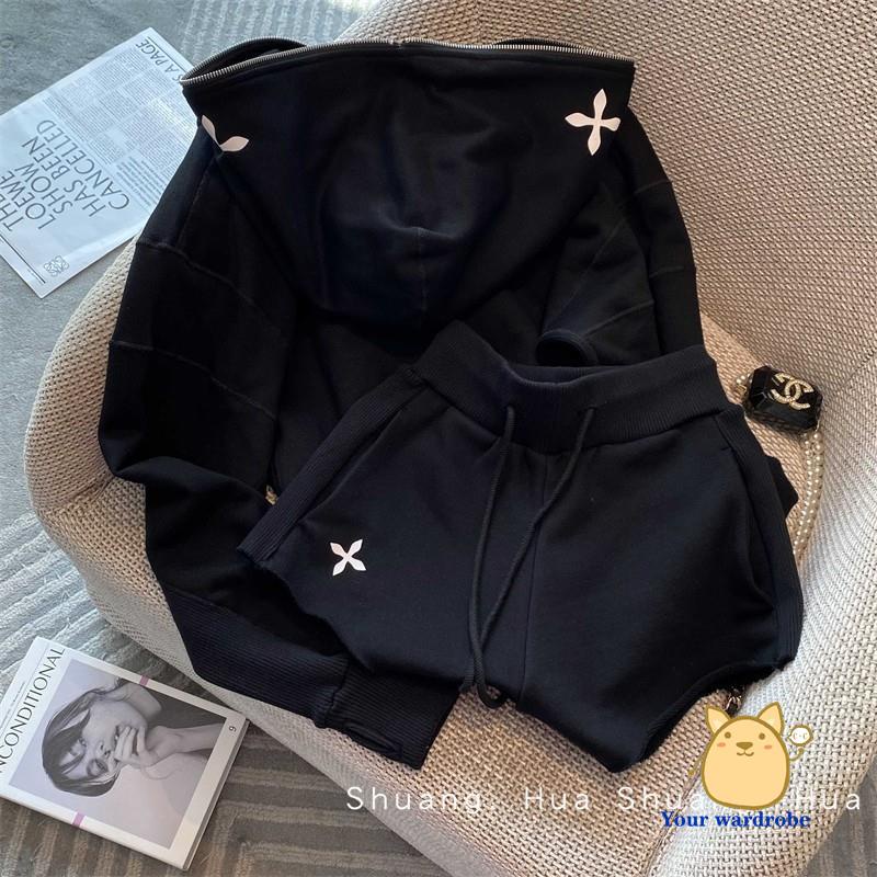 Bộ Áo Hoodie + Quần Short Thể Thao Thời Trang Mùa Hè 2023 Cho Nữ