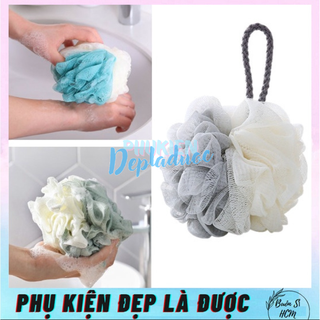 Bông Tắm Tròn Cao Cấp Phối 2 Màu Xinh Xắn, Lưới Mềm Mại B090