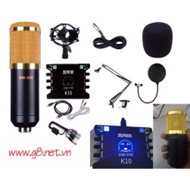 combo đầy đủ mic livestrym bm900 và xox k10