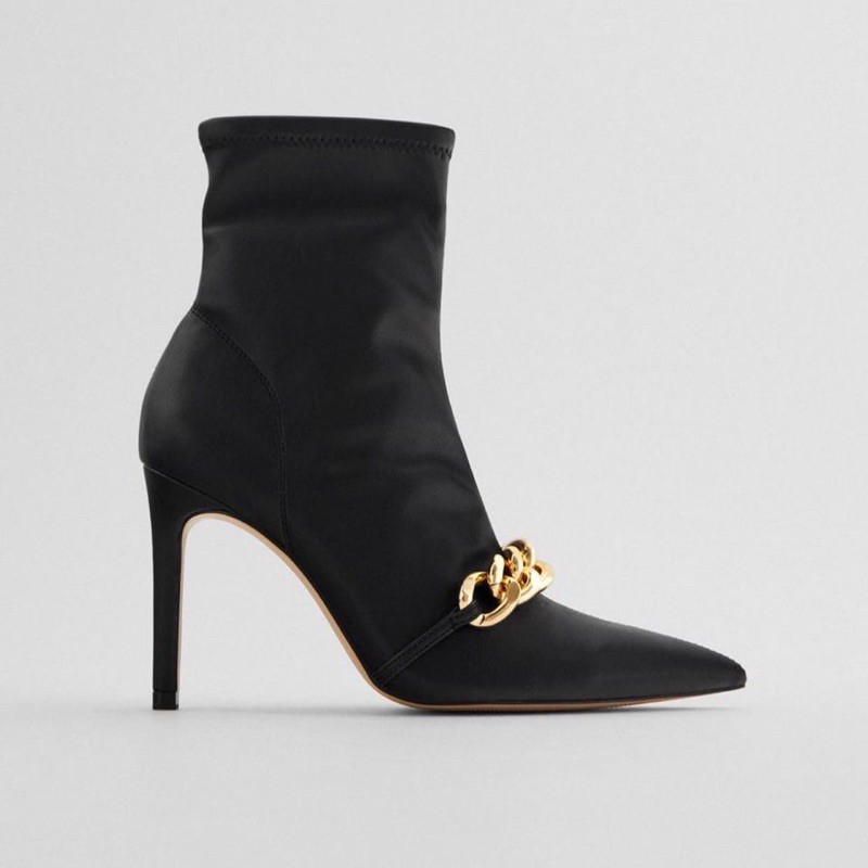 Boot Zara đen dây xích - size 37