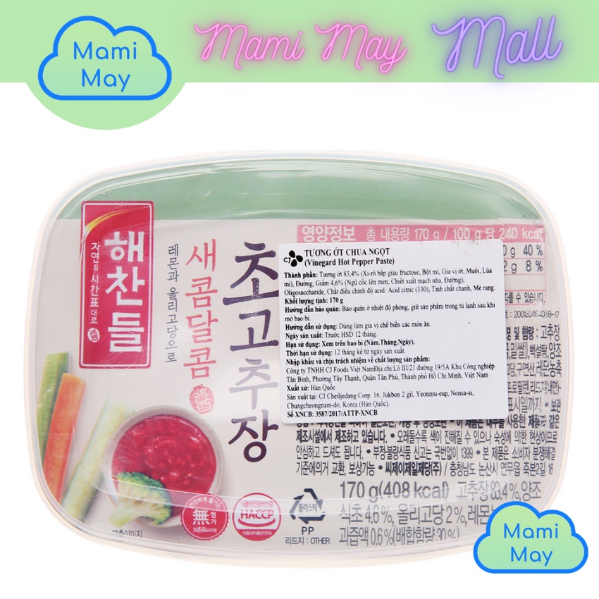 [NHẬP KHẨU] Tương ớt chua ngọt Hàn Quốc GOCHUJANG CJ -  HỘP 170G - 880107052984 순창궁 새콤달콤 초고추장 170g