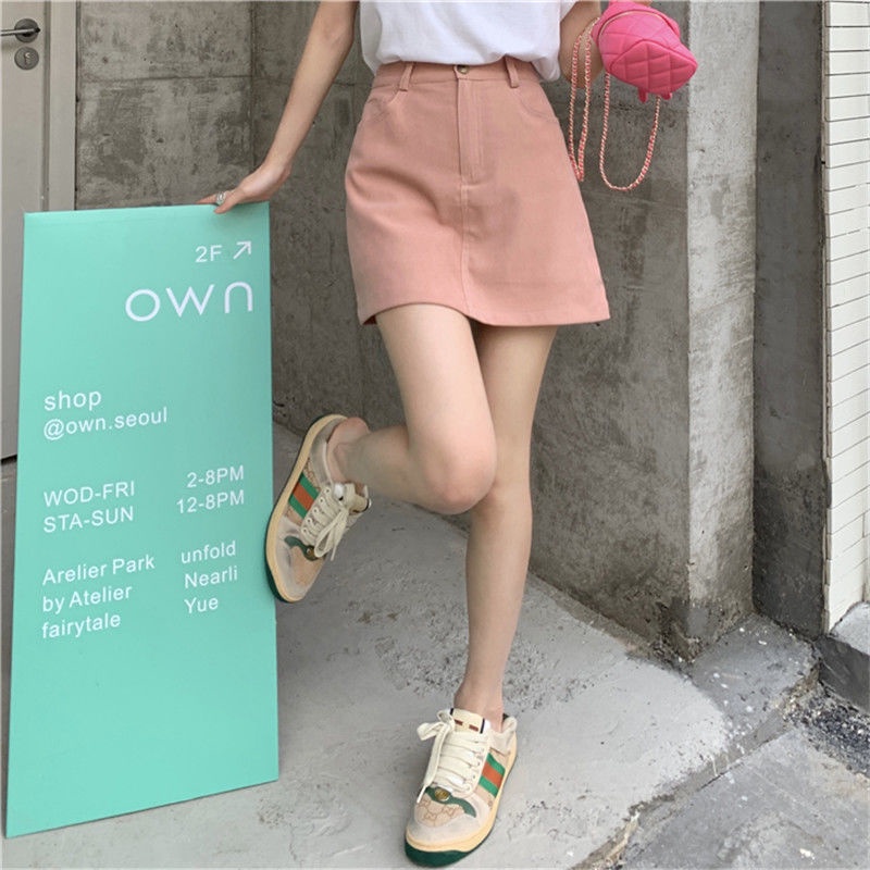 Chân váy màu trơn dáng chữ A dáng ngắn eo cao ôm vừa vặn thời trang nữ hàng loại 1 QC cao cấp