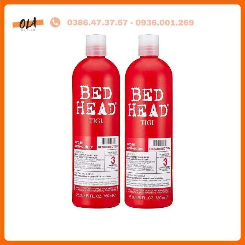 [ FREESHIP] DẦU GỘI TIGI ĐỎ 750ML TIGI BED HEAD URBAN ANTIDOTES™ LEVEL 3 RESURRECTION CHÍNH HÃNG