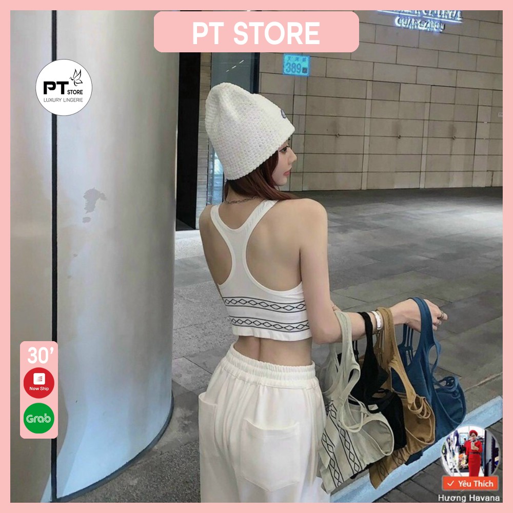 Áo bra cotton dáng thể thao -freesize - áo mặc trong vest PTSTORE FLA18