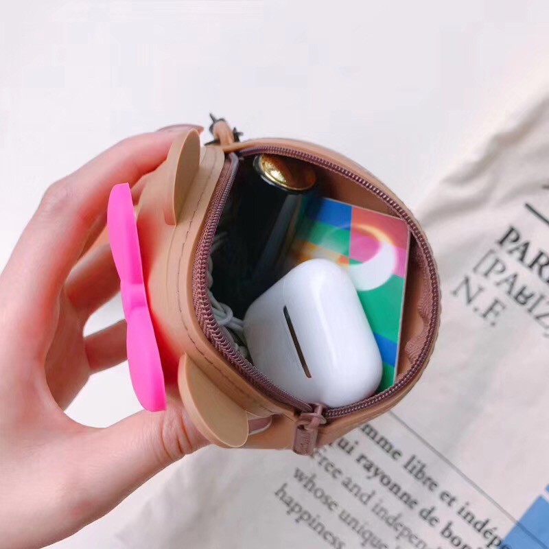 🐻Cartoon silicone ví dễ thương ví lưu trữ túi son môi thay đổi trang trí | BigBuy360 - bigbuy360.vn