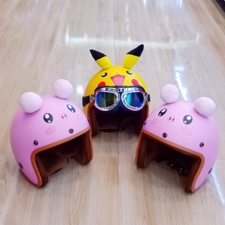 Mũ Bảo Hiểm 3/4 Pikachu Tai Thú Người Lớn Mẫu đẹp Nón Đạt Chuẩn Nhựa ABS