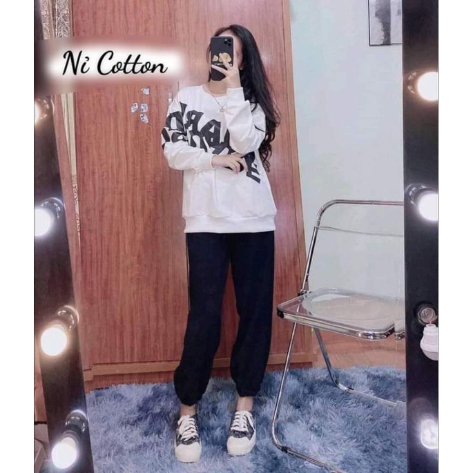 [Rẻ Vô Địch] Áo swt nỉ cổ tròn cotton tay bồng ------- ÁO SWEATER CHỮ CHÉO NGỰC | BigBuy360 - bigbuy360.vn
