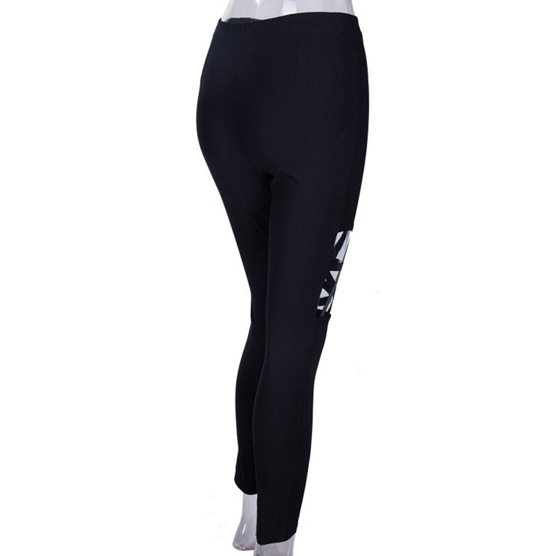 Quần legging khoét hình ngôi sao phong cách gothic cho nữ