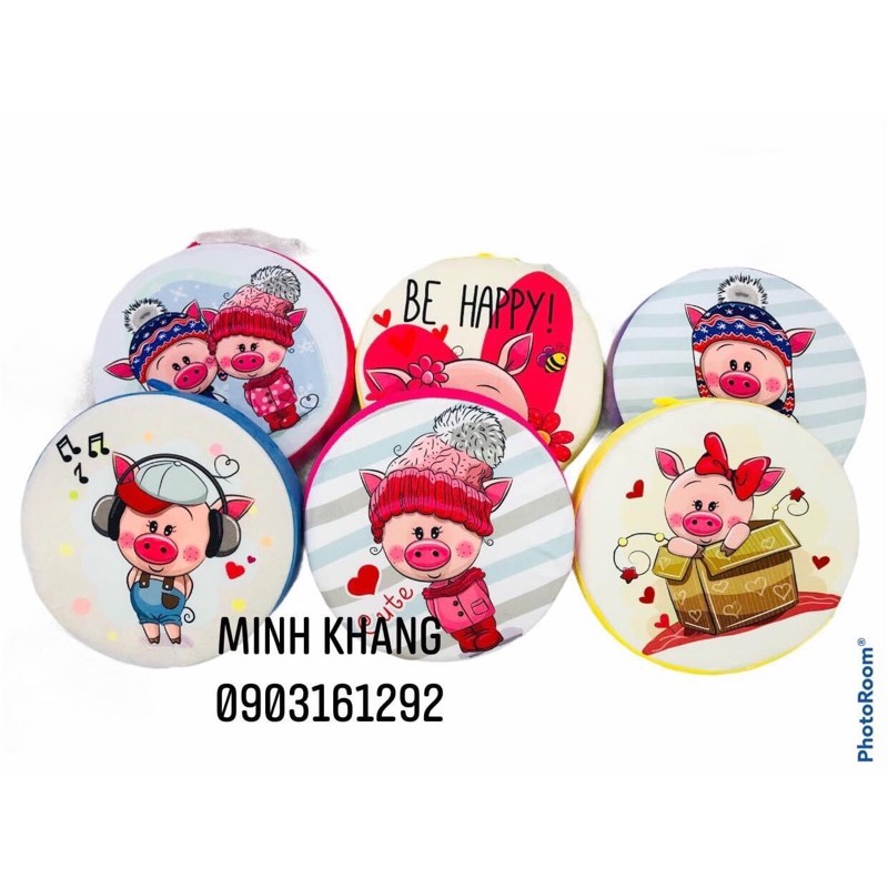 Đệm Ngồi Hình Heo 3D - Gối Trang Trí - Tựa Lưng SZ LỠN 40x40 DÀY 7cm
