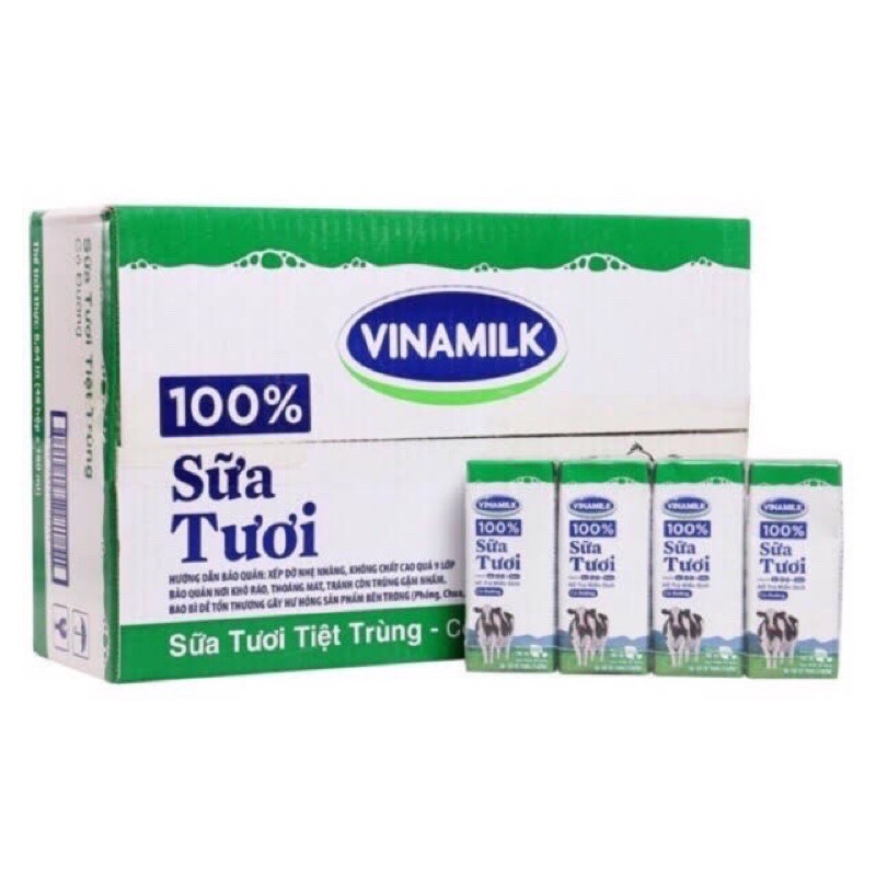 Thùng sữa vinamilk 100% sữa tươi có đường 48hộpx180ml