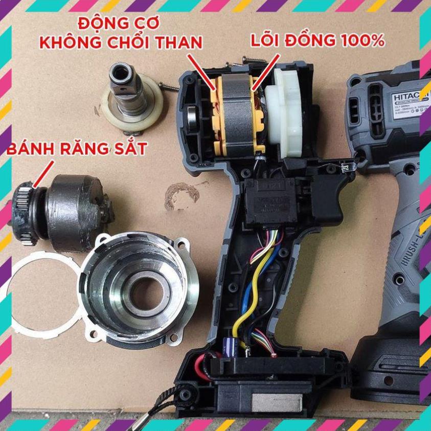 Máy Siết Bulong HITACHI - Không Chổi Than Đầu rỗng Bắt vít Khoan - 2 Pin  . .