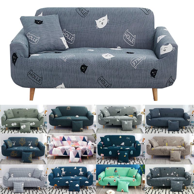 Vỏ Bọc Ghế Sô Pha 1 / 2 / 3 / 4 Chỗ Ngồi Chống Trượt Họa Tiết Hoa Hình Học Dễ Thương