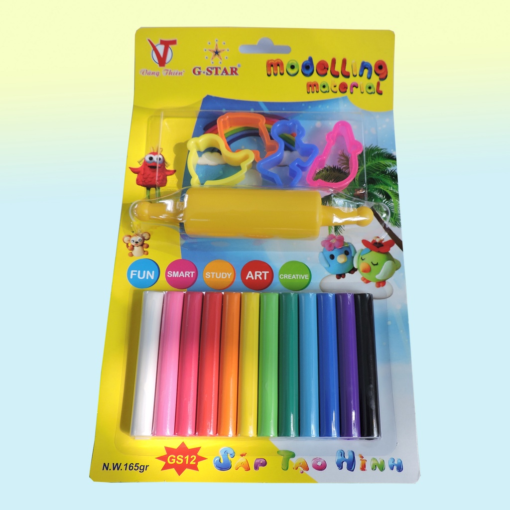 Đất Sét Nặn Thủ Công G-Star Có Khuôn và Cây Cán (12 màu / 24 màu)