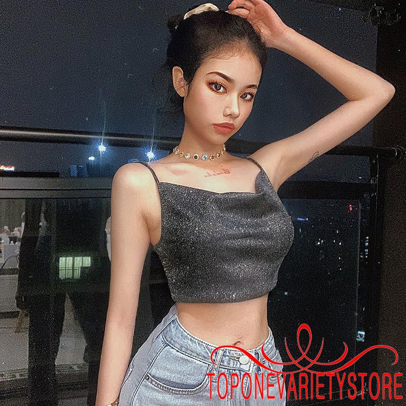 Áo Lửng Hai Dây Cổ Tim Quyến Rũ Dành Cho Nữ