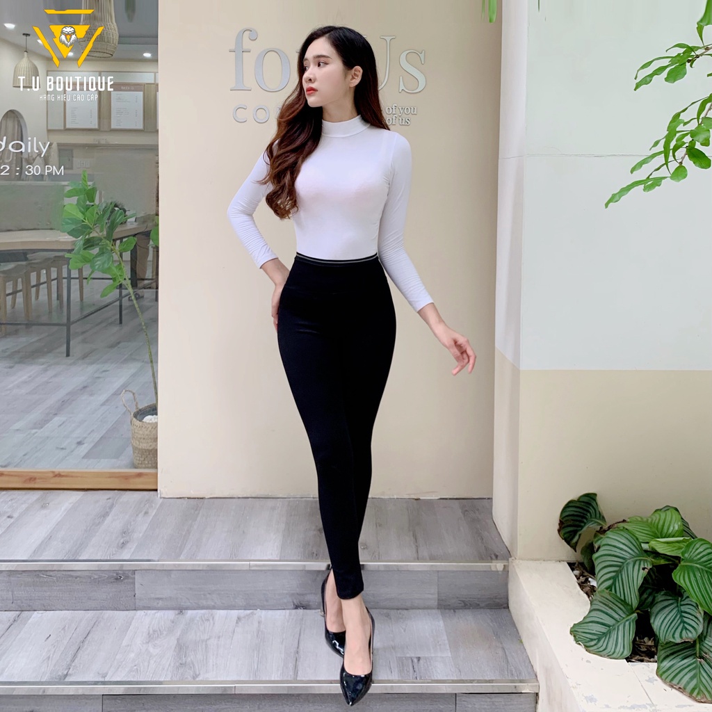 Quần legging nữ cạp cao leggiging nữ dáng trơn nâng mông chất Umi Hàn co dãn 4 chiều LV