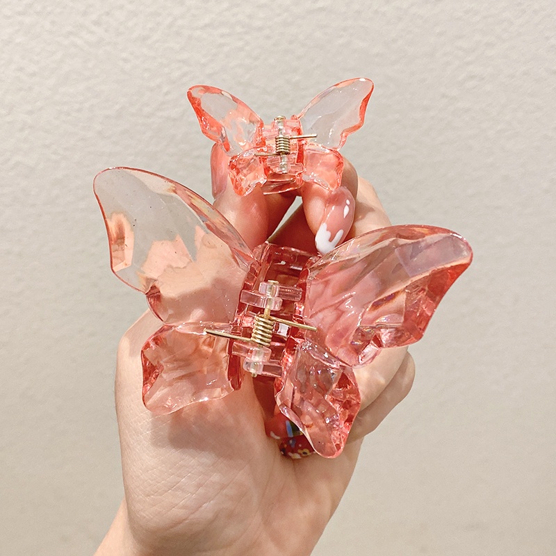 Kẹp Tóc Hình Bướm Trong Suốt Thời Trang Hàn Quốc 2 Kích Thước