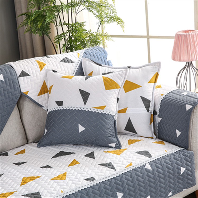 Tấm vải cotton thêu ren đã giặt 4 mùa đơn giản bọc toàn ghế sofa chống trượt