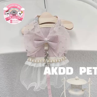 Yếm dắt công chúa kèm dây cho chó mèo dưới 4kg