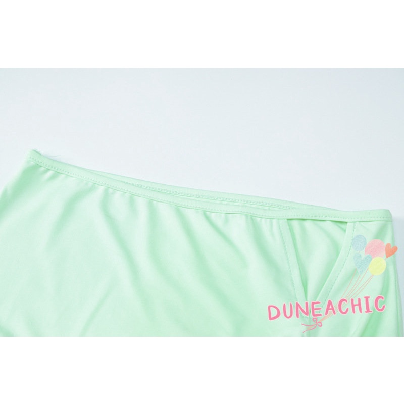 DUNEA Set đồ gồm áo croptop 2 dây và chân váy xẻ tà quyến rũ cho nữ