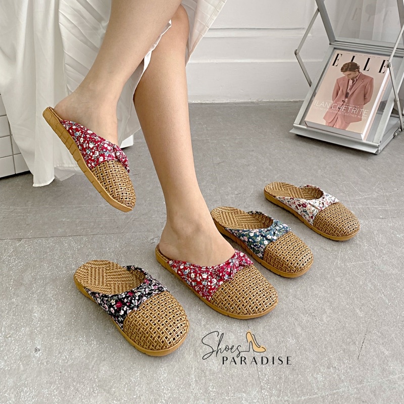 Dép cói siêu nhẹ nơ đi biển dép cối nữ đi trong nhà shoes paradise DCXIN