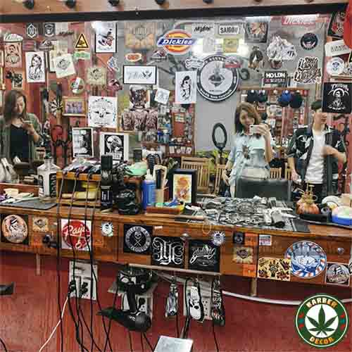 Set 50-200 Sticker Barber dán gương, tủ, tường Barber Shop, Salon... siêu dính