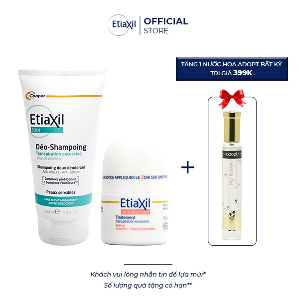 [TẶNG 1 NƯỚC HOA] Combo Dầu Gội 150ml và Lăn Khử Mùi Etiaxil 15ml