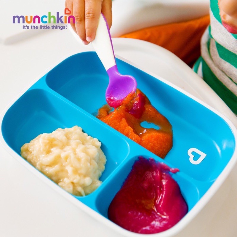 Khay ăn Dặm Cho Bé, Đĩa Chia Ngăn Chống Trượt Munchkin