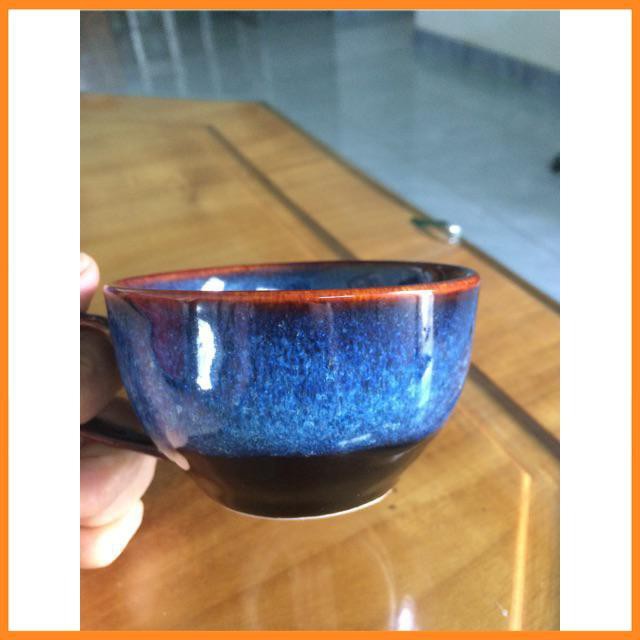 Cốc Cafe Cappuccino Men Xanh Hoả Biến -  Sản Xuất Unika Bát Tràng