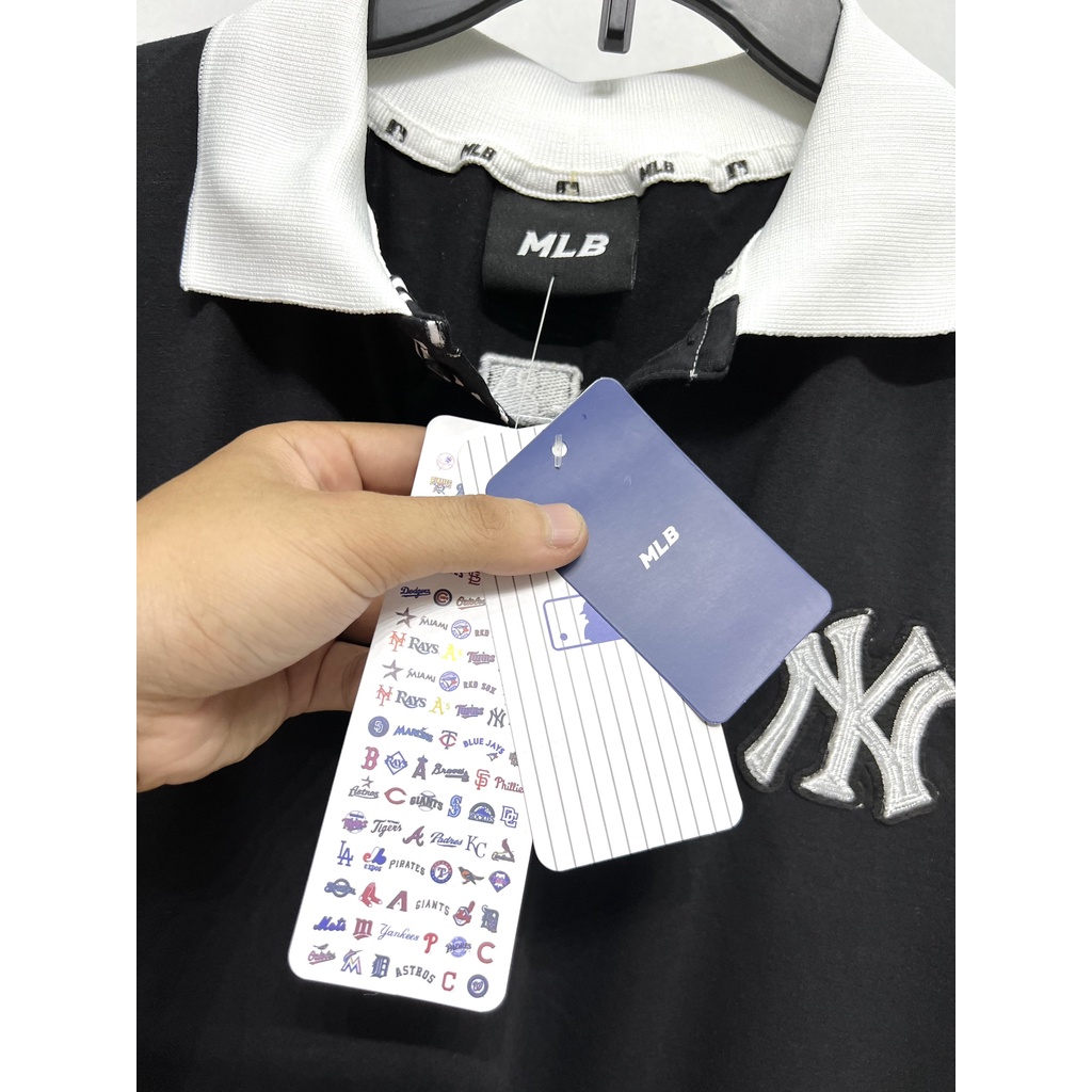 Polo NY MLB Basic unisex nam nữ in hình Monogram Mega-Logo cá tính