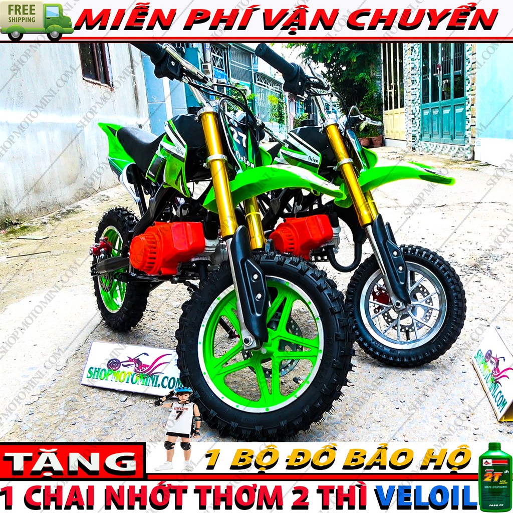 Xe cào cào mini 50cc ( Bánh Lớn ) màu xanh lá | moto tam mao chạy bằng động cơ xăng pha nhớt 2 thì