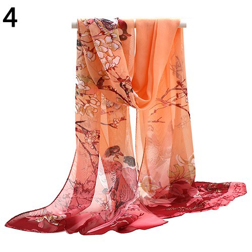 Khăn choàng vải chiffon mềm mịn họa tiết đơn giản cá tính cho nữ