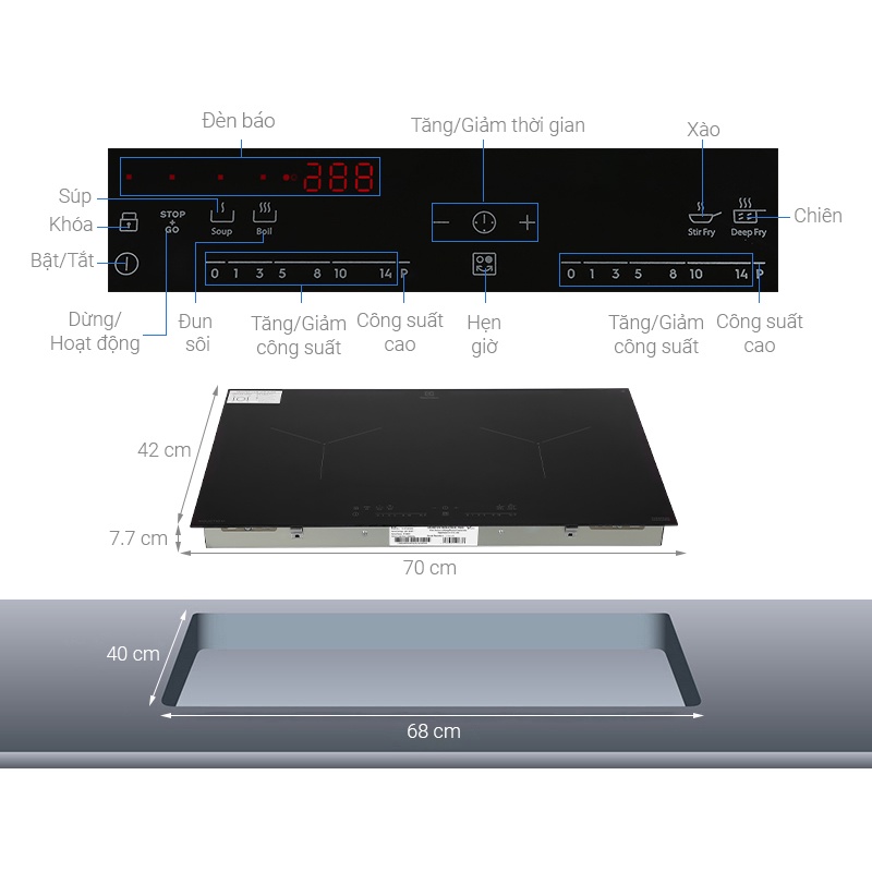 Bếp từ đôi Electrolux EHI7280BB
