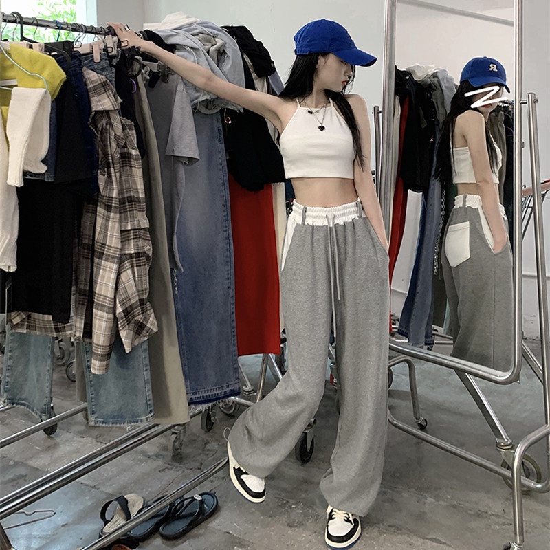 Quần Lưng Thun Rút Dây Màu Sắc Tương Phản Dành Cho Nữ