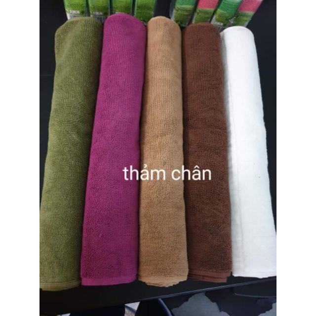 Thảm lau chân khách sạn 100% cotton, khăn thảm lau chân đa năng giăt máy thoải mái