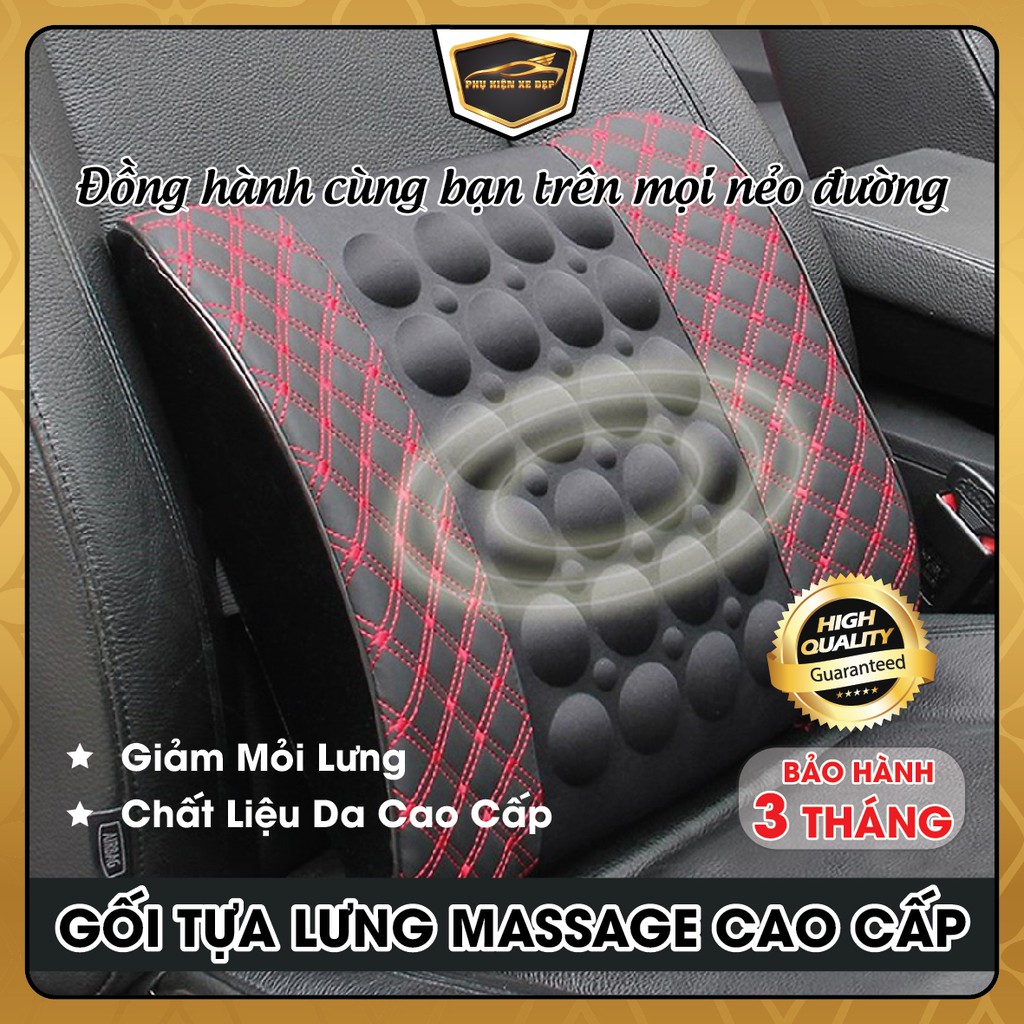 Gối Tựa Lưng Massage Trên Xe Ô Tô , Xe Hơi ⚡Bảo Hành 3 Tháng⚡ -  Giúp Giảm Đau Mỏi Lưng Khi Lái Xe