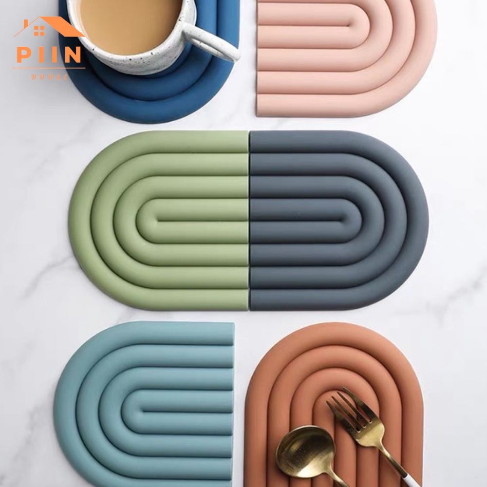 Tấm lót nồi cách nhiệt bằng silicone cách nhiệt phong cách Hàn Quốc - PIIN HOUSE