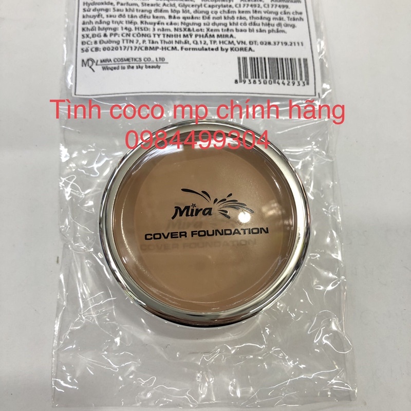 Kem nền che khuyết điểm MIRA Aroma Cover Foundation,che vết thâm,mụn,sẹo,14G số 21