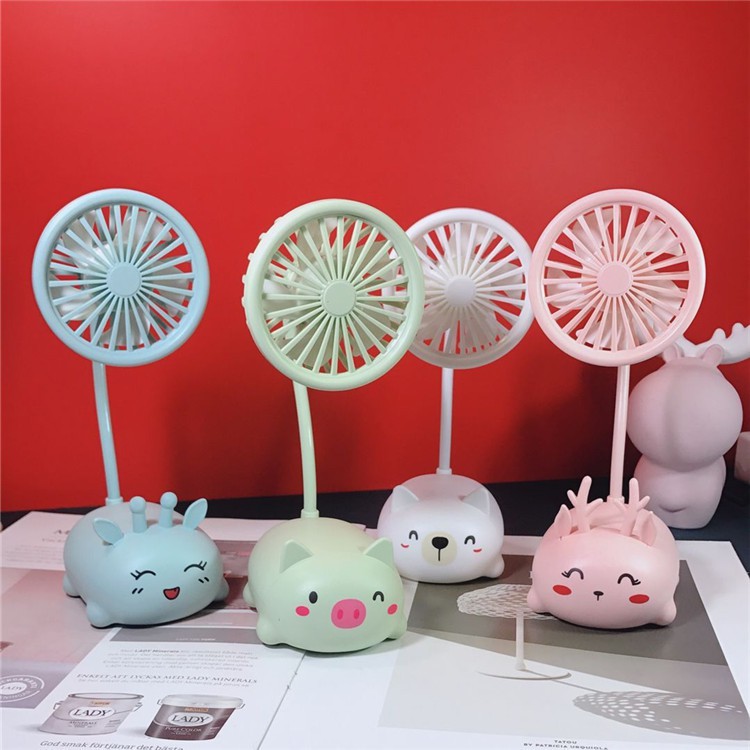 Quạt mini cầm tay 5 Cánh chính hãng DianDi Hình thú dễ thương pin sạc ,Có đế để bàn,đèn led (Giao Màu Ngẫu Nhiên) | BigBuy360 - bigbuy360.vn