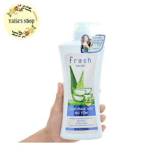 Dầu gội fresh nha đam và dầu argan phục hồi hư tổn tặng kèm dầu xả