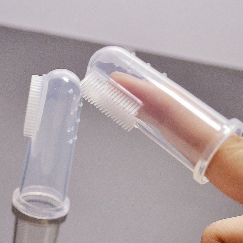 Rơ lưỡi silicon xỏ ngón có hộp đựng cho bé