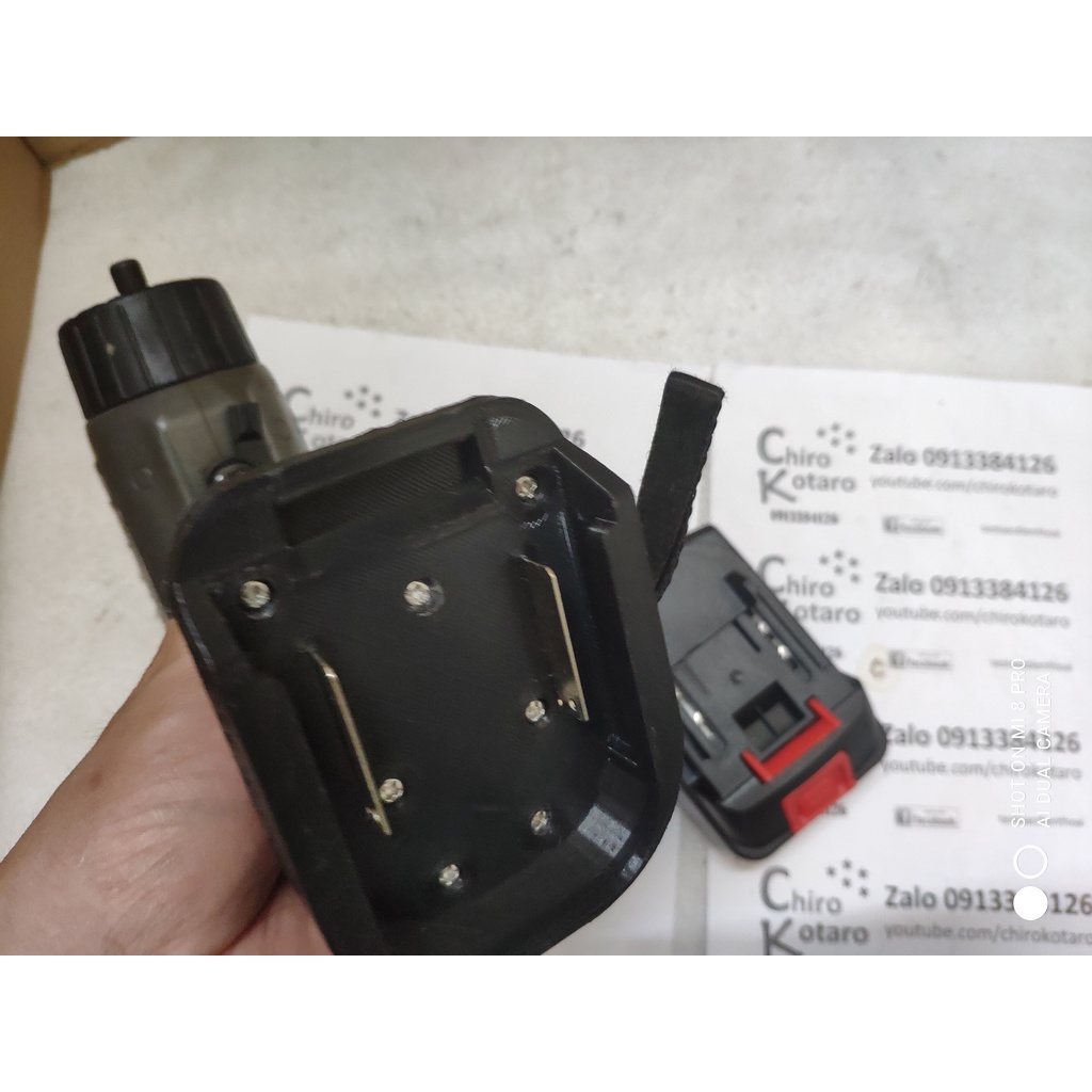 Đế chuyển pin cho máy CDD 96F 9.6V NiCD dạng đút sang dùng hộp pin Makita LXT cài 12V