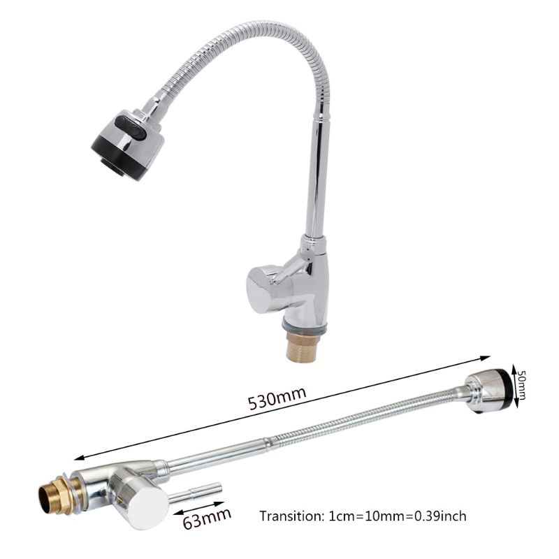 Qj Vòi Nước Nóng Lạnh Một Lỗ Bằng Hợp Kim Kẽm Trơn Cho Nhà Bếp A