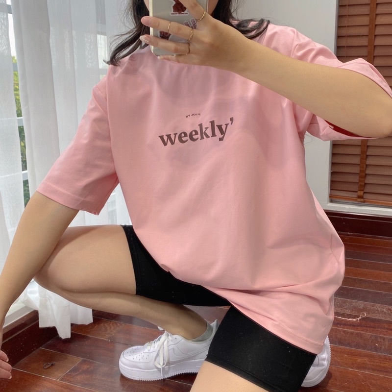 Áo phông unisex &quot;WEEKLY&quot; Byjolie chất cotton thoáng mát