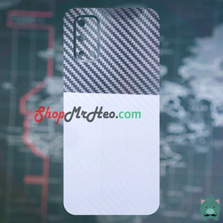 Skin Dán Mặt Sau Lưng Vân 3D Realme Q2 - Realme Q2 Pro - Carbon, Hình hộp, Nhám, Vân Da